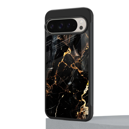 Golden Obsidian google pixel 9 pro mobile cover | shockproof glass phone case