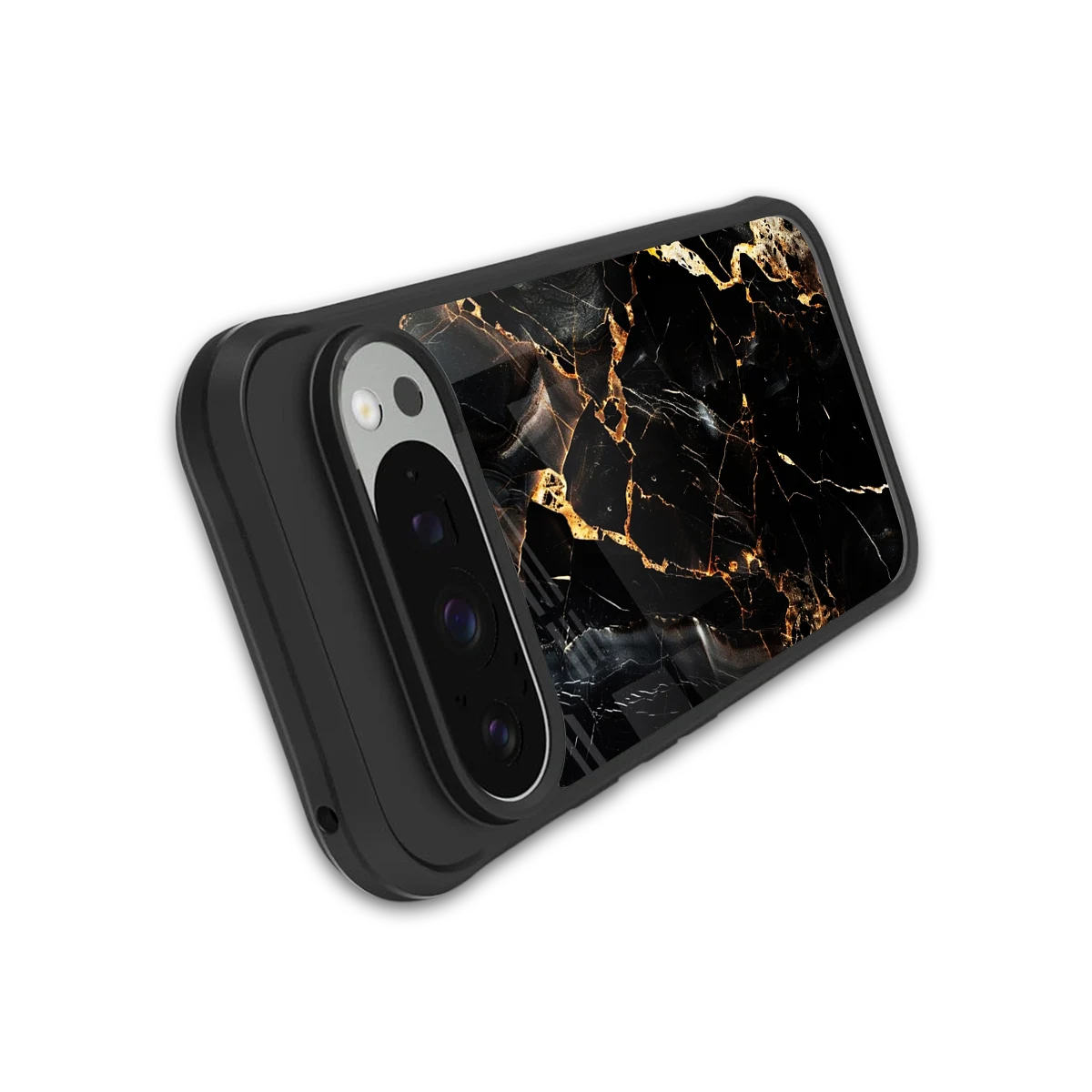 Golden Obsidian stylish phone case for google pixel 9 pro xl | glossy glass and slim fit