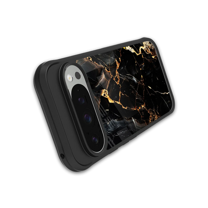 Golden Obsidian stylish phone case for google pixel 9 pro xl | glossy glass and slim fit