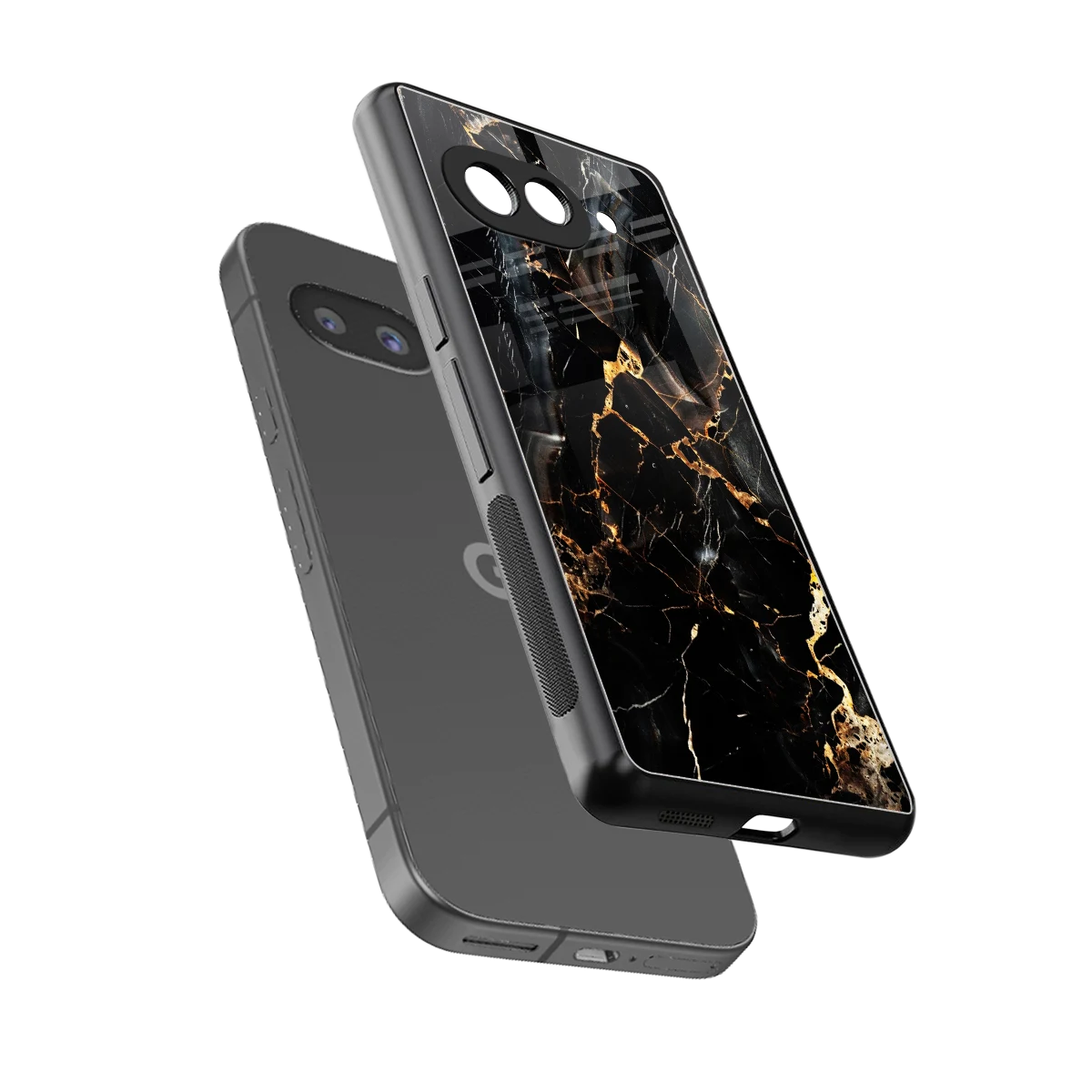 Golden Obsidian sleek google pixel 9a cover with tempered glass back and TPU edges