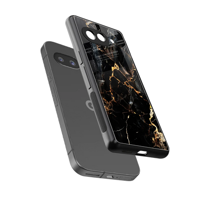 Golden Obsidian sleek google pixel 9a cover with tempered glass back and TPU edges