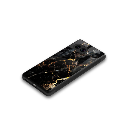 Golden Obsidian stylish phone case for google pixel 9a | glossy glass and slim fit