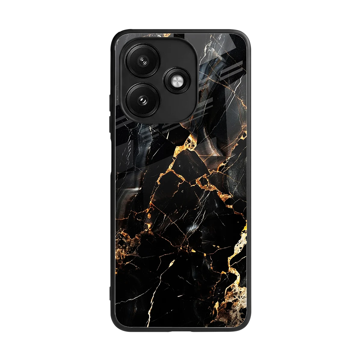 Golden Obsidian back phone cover | glass case for redmi 12 5g