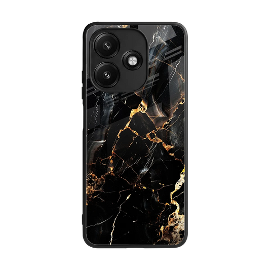 Golden Obsidian back phone cover | glass case for redmi 12 5g