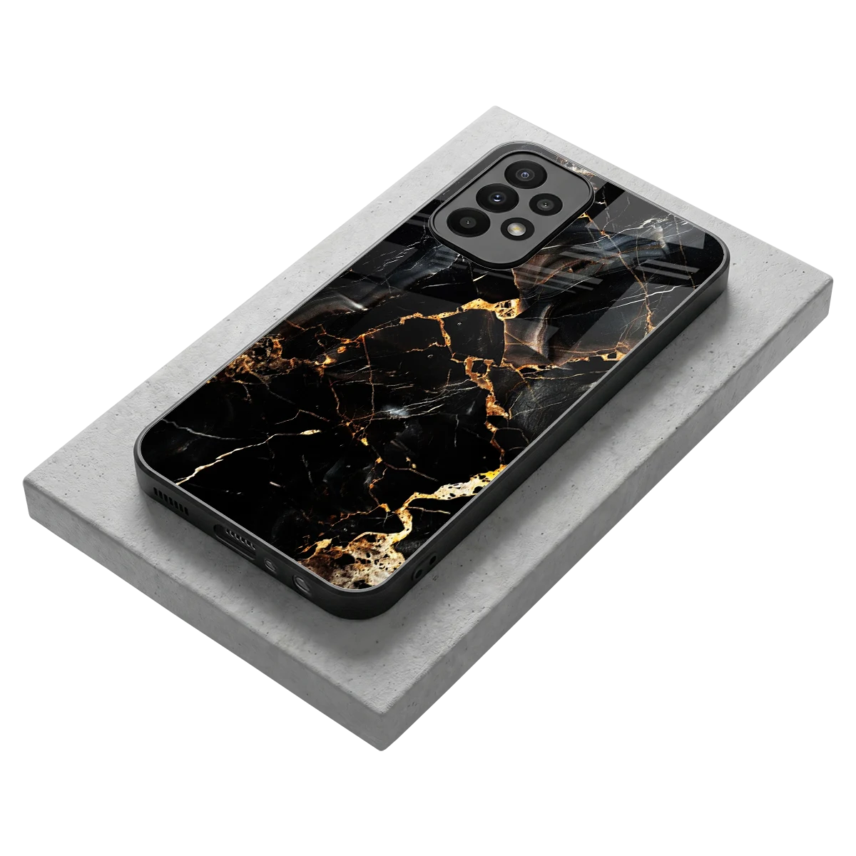 Golden Obsidian stylish phone case for samsung galaxy a23 | glossy glass and slim fit