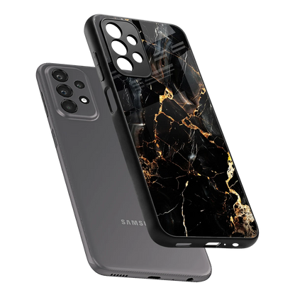 Golden Obsidian sleek samsung galaxy a23 cover with tempered glass back and TPU edges