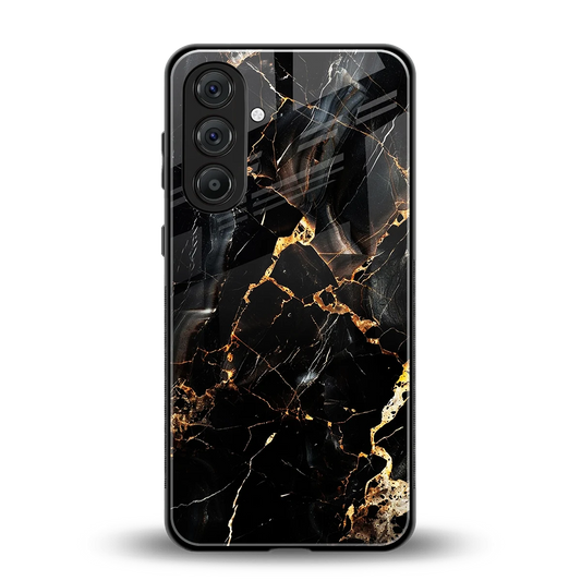 Golden Obsidian back phone cover | glass case for samsung galaxy m36 5g