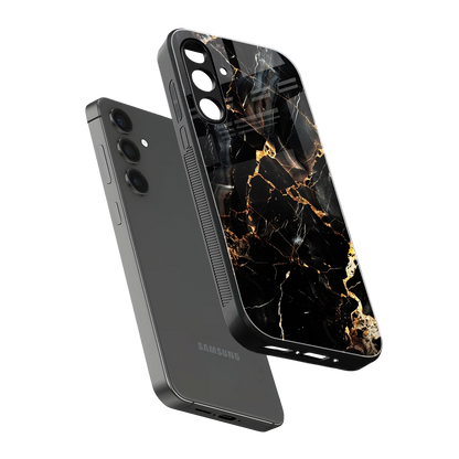 Golden Obsidian sleek samsung galaxy a55 5g cover with tempered glass back and TPU edges