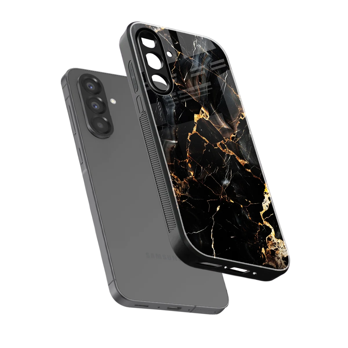 Golden Obsidian sleek samsung galaxy a36 5g cover with tempered glass back and TPU edges