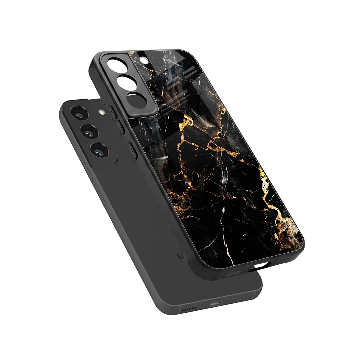 Golden Obsidian sleek samsung galaxy s22 cover with tempered glass back and TPU edges