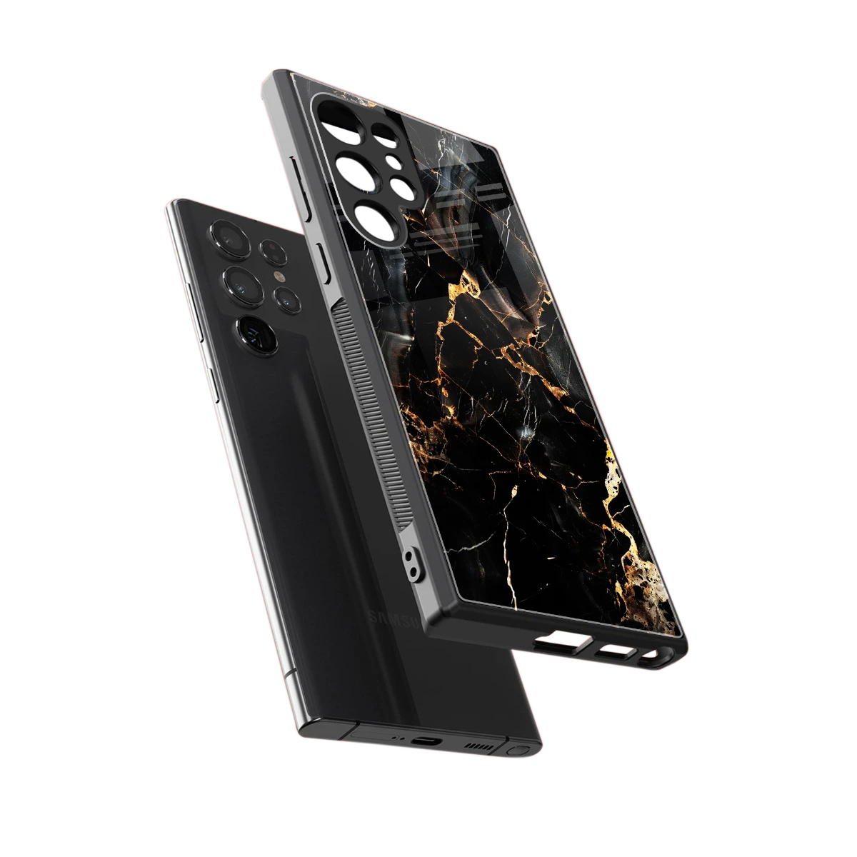 Golden Obsidian sleek samsung galaxy s23 ultra cover with tempered glass back and TPU edges