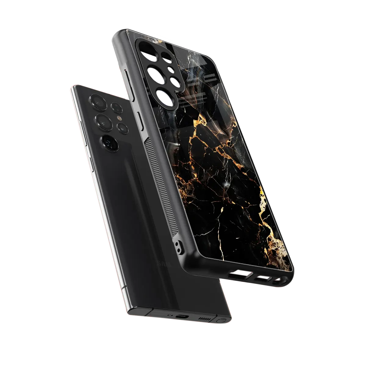 Golden Obsidian sleek samsung galaxy s25 ultra cover with tempered glass back and TPU edges
