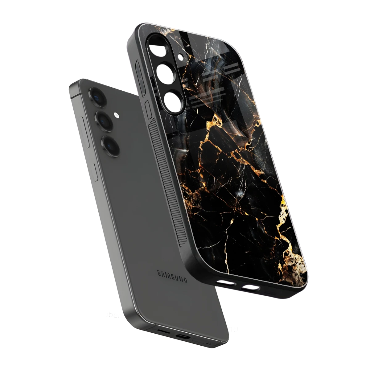 Golden Obsidian sleek samsung galaxy s25 cover with tempered glass back and TPU edges