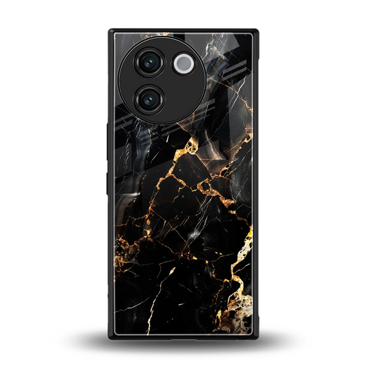 Golden Obsidian back phone cover | glass case for vivo v30e