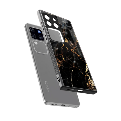 Golden Obsidian sleekvivo v30 pro cover with tempered glass back and TPU edges