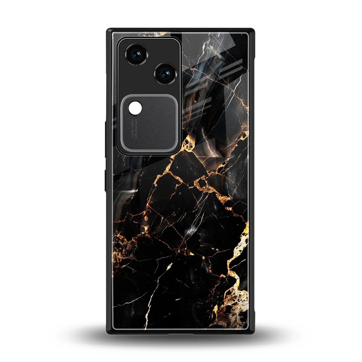 Golden Obsidian back phone cover | glass case for vivo v30