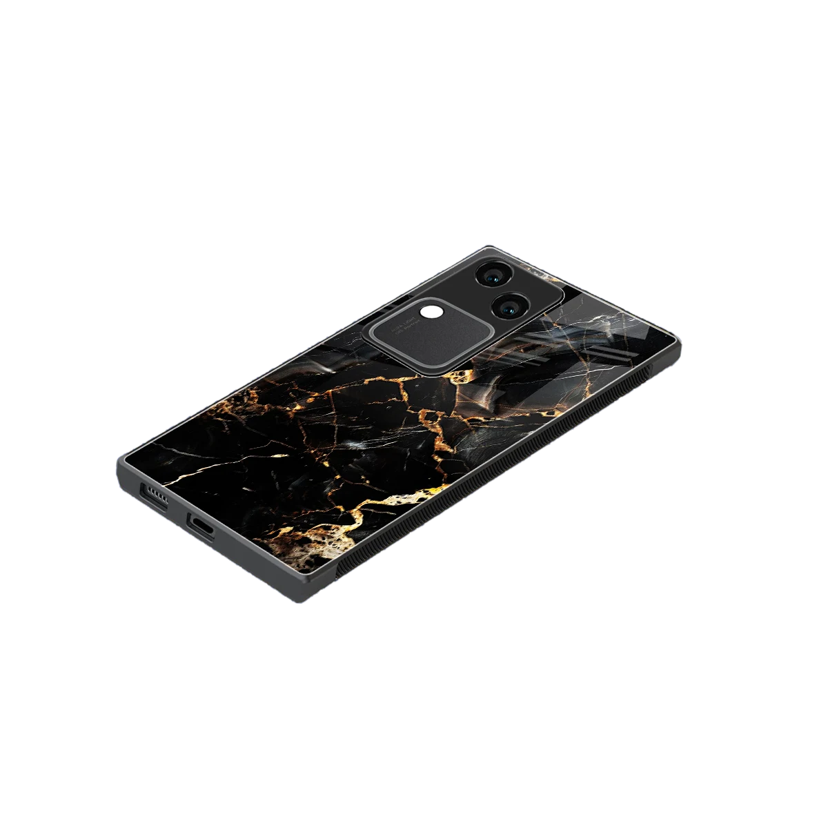 Golden Obsidian stylish phone case for vivo v30 | glossy glass and slim fit