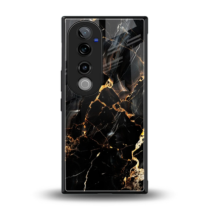 Golden Obsidian back phone cover | glass case for vivo v40 pro