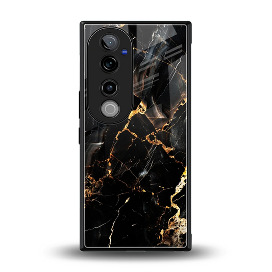 Golden Obsidian back phone cover | glass case for vivo v40 pro