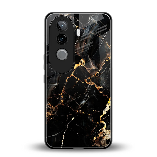 Golden Obsidian back phone cover | glass case for vivo v40e