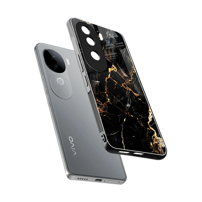 Golden Obsidian sleek vivo v40e cover with tempered glass back and TPU edges