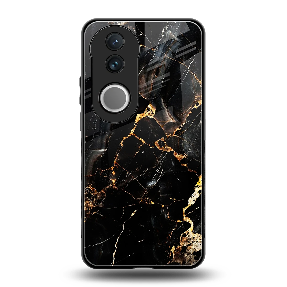 Golden Obsidian back phone cover | glass case for vivo v50
