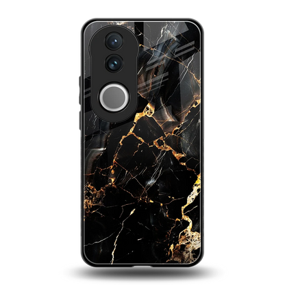 Golden Obsidian back phone cover | glass case for vivo v50