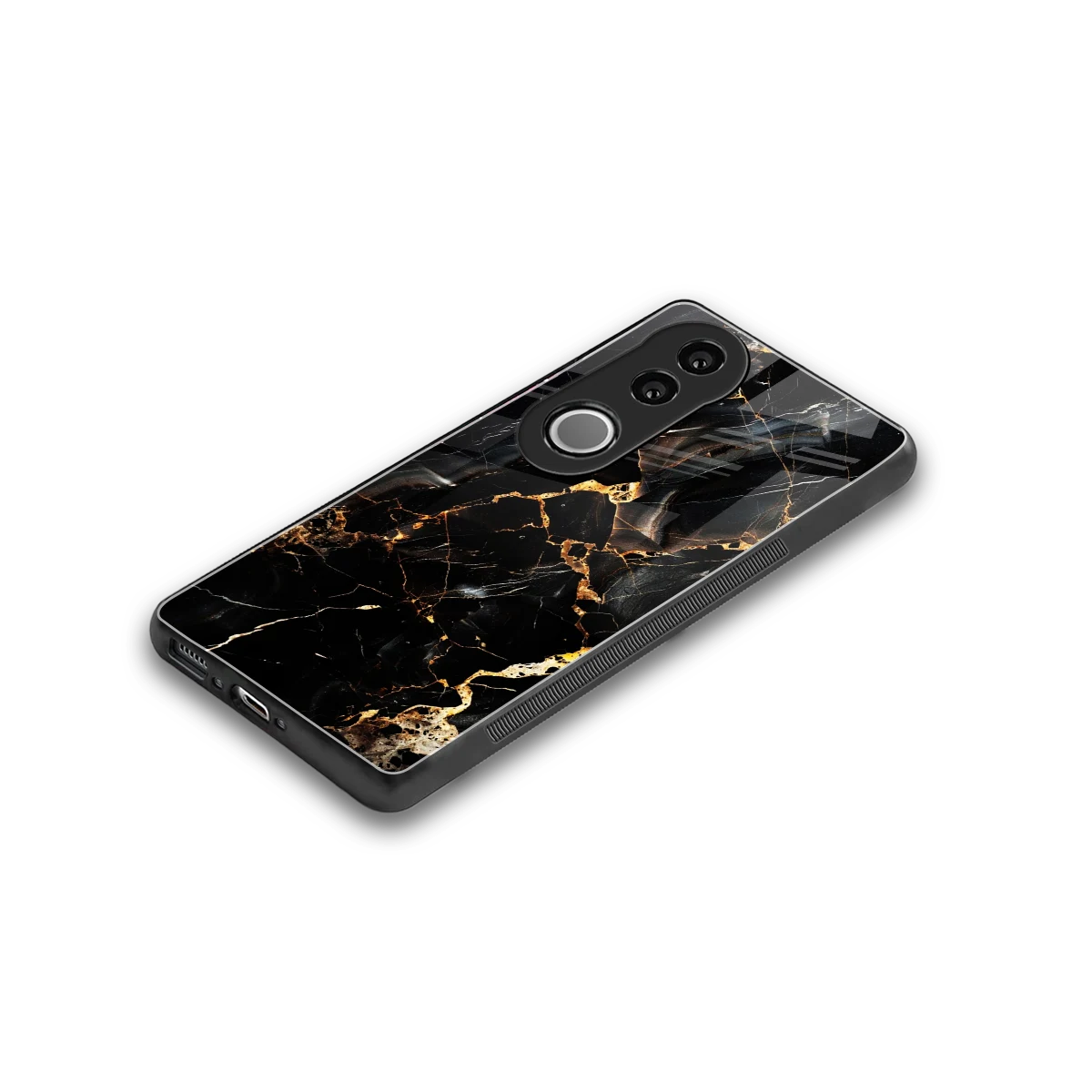 Golden Obsidian stylish phone case for vivo v50 | glossy glass and slim fit
