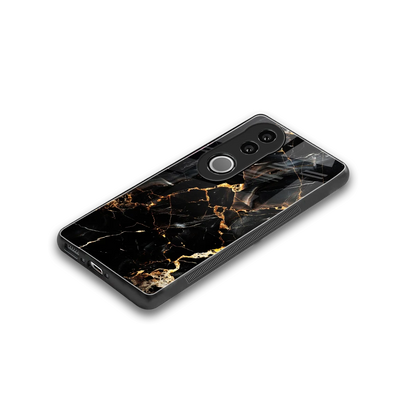 Golden Obsidian stylish phone case for vivo v50 | glossy glass and slim fit