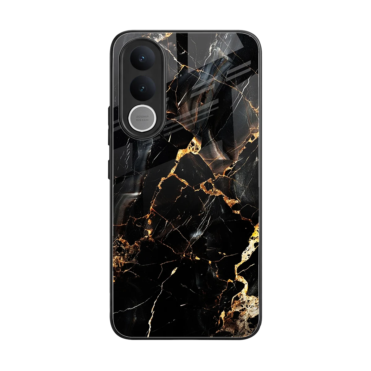 Golden Obsidian back phone cover | glass case for vivo v70 fe