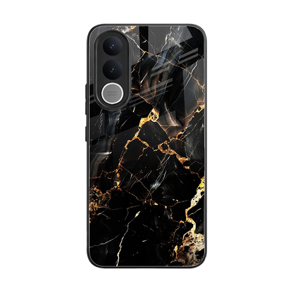 Golden Obsidian back phone cover | glass case for vivo v70 fe