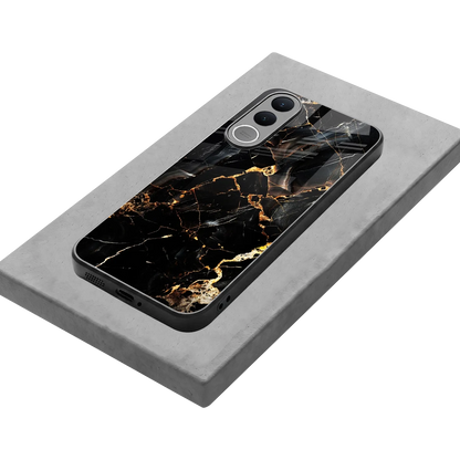 Golden Obsidian stylish phone case for vivo v70 fe | glossy glass and slim fit