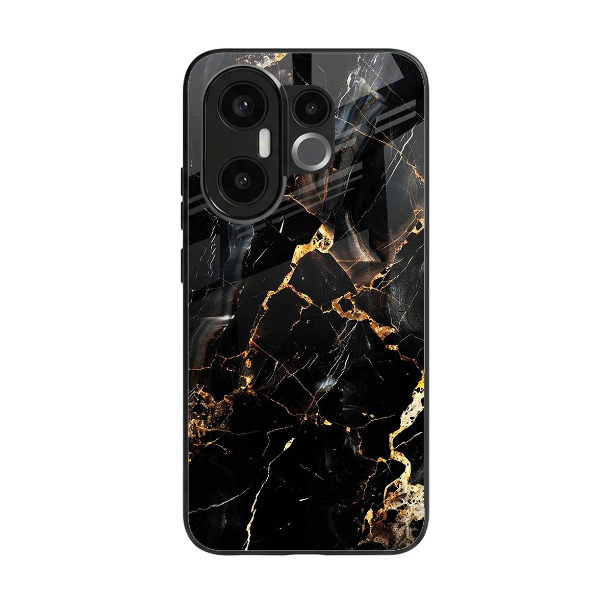 Golden Obsidian back phone cover | glass case for vivo x200 fe