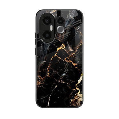 Golden Obsidian back phone cover | glass case for vivo x200 fe