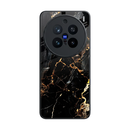 Golden Obsidian back phone cover | glass case for vivo x200 pro