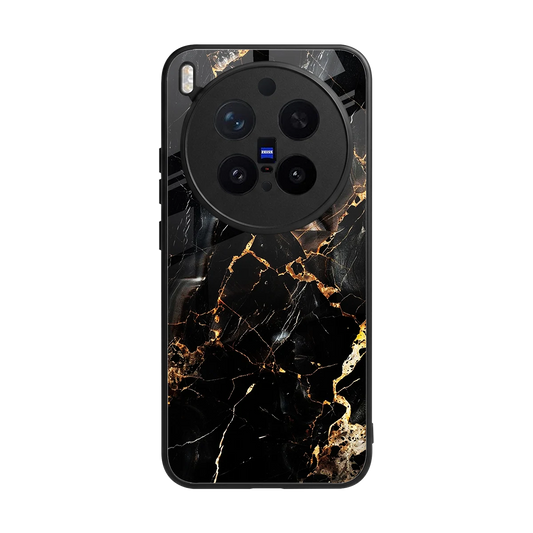 Golden Obsidian back phone cover | glass case for vivo x300 pro