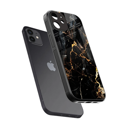 Golden Obsidian sleek iphone 12 cover with tempered glass back and TPU edges