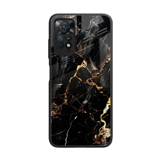 Golden Obsidian back phone cover | glass case for redmi note 11 pro