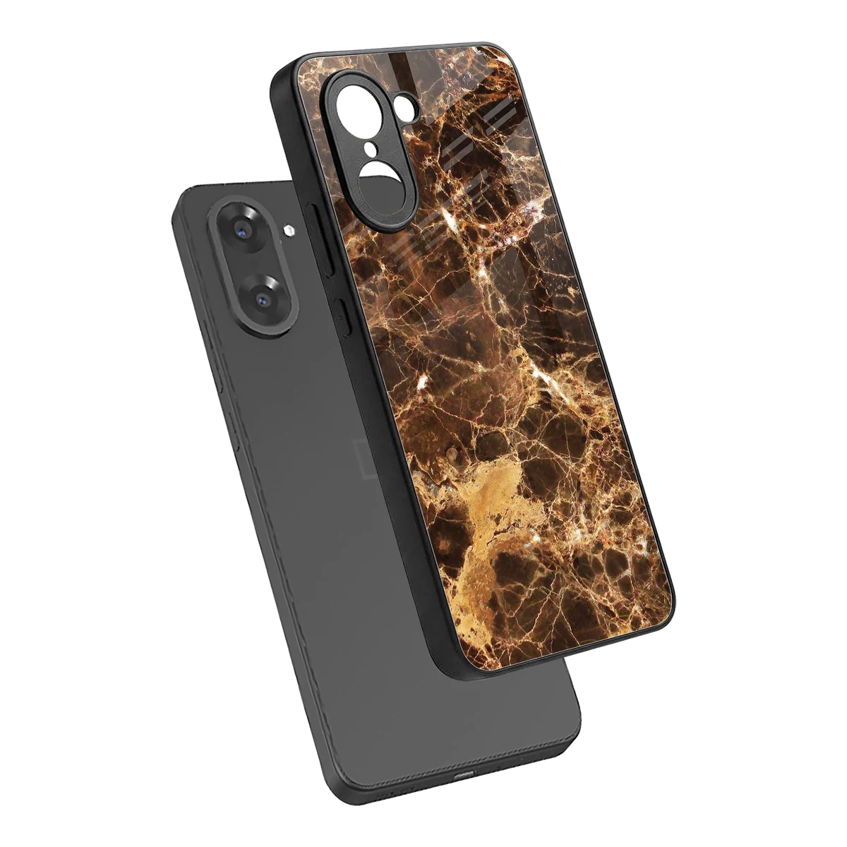 Golden Roots sleek oneplus nord ce5 5g cover with tempered glass back and TPU edges
