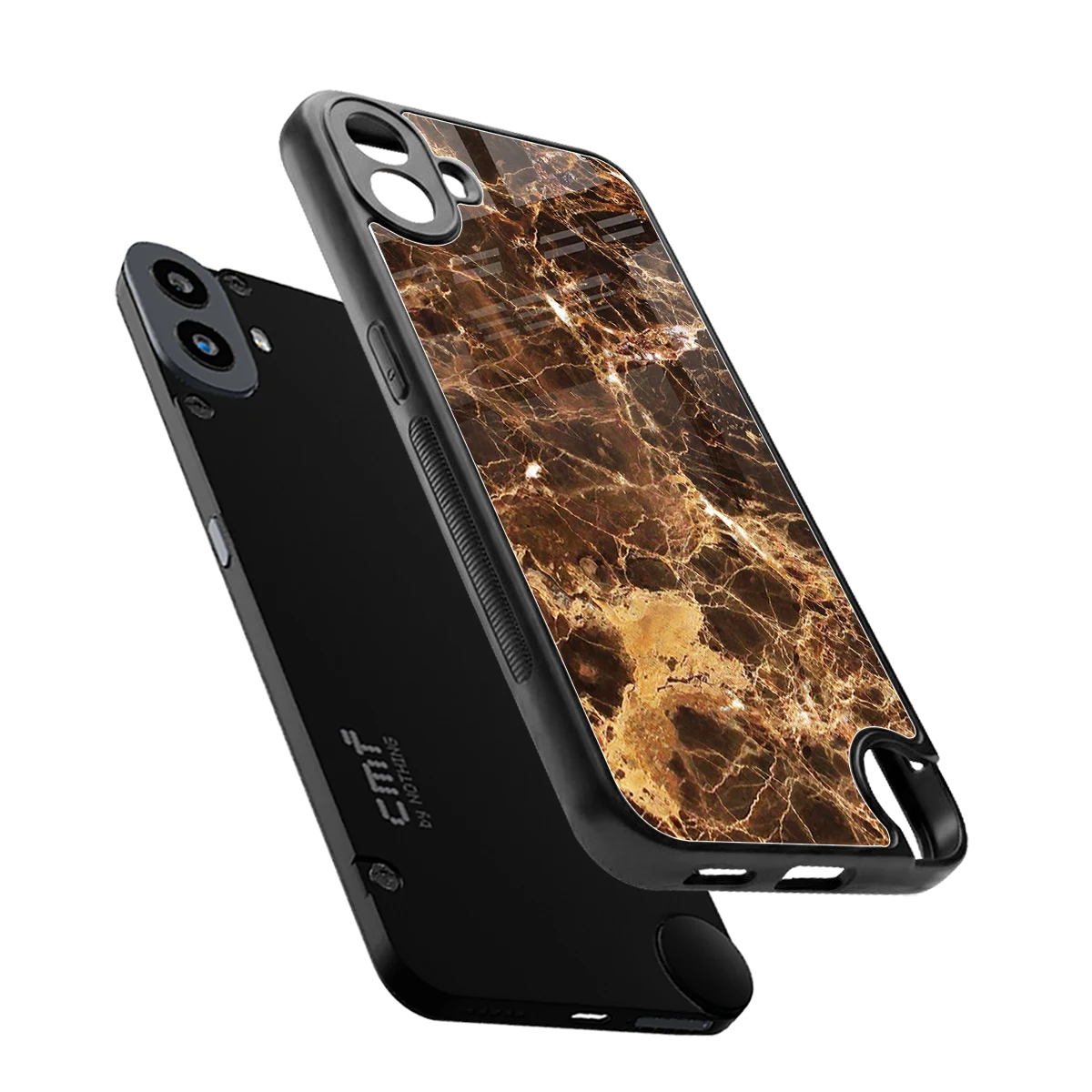 Golden Roots sleek cmf nothing phone 1 cover with tempered glass back and TPU edges