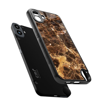Golden Roots sleek cmf nothing phone 1 cover with tempered glass back and TPU edges