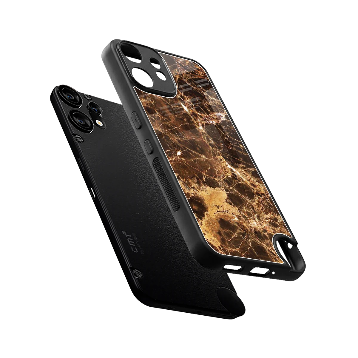 Golden Roots sleek cmf nothing phone 2 pro cover with tempered glass back and TPU edges