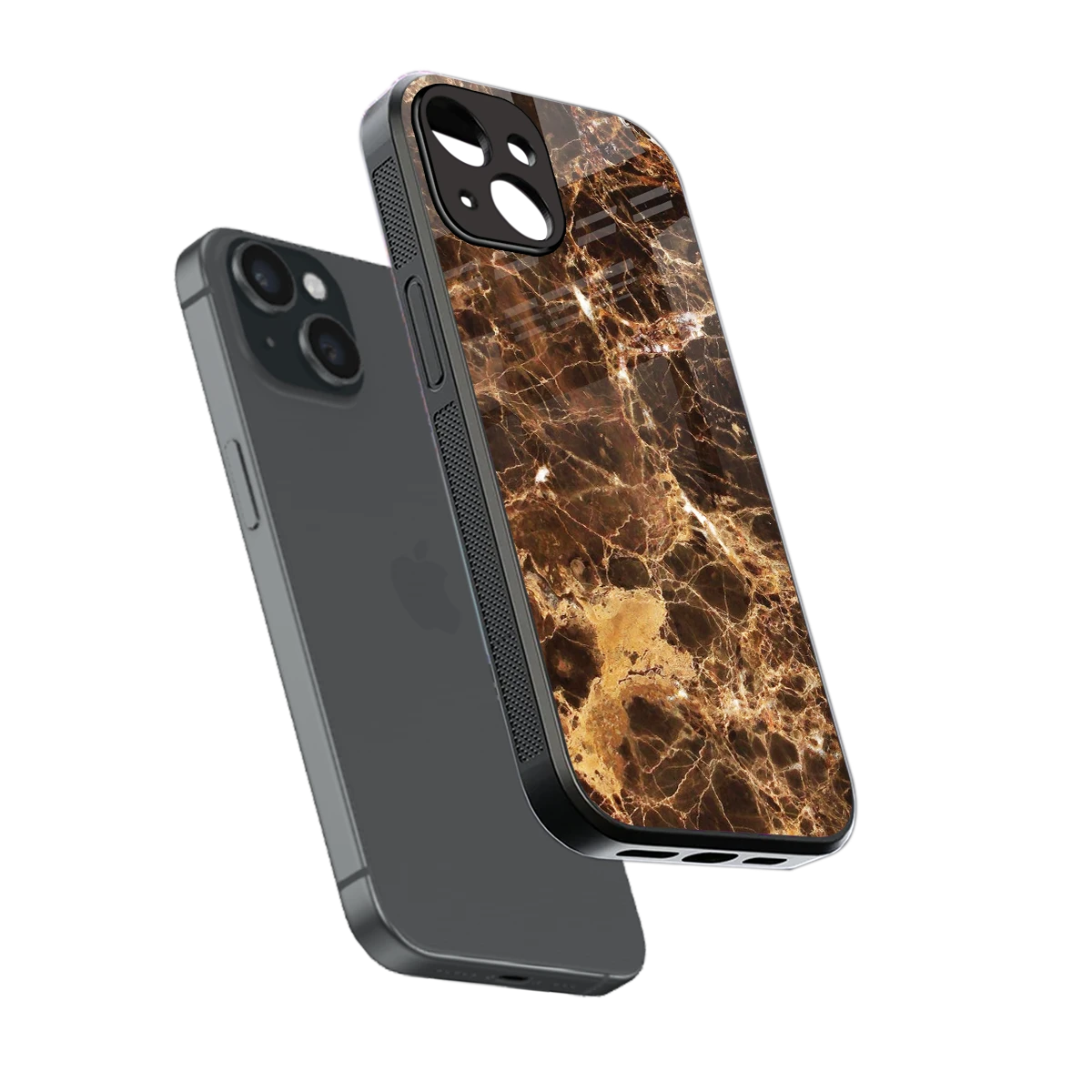 Golden Roots sleek iphone 13 cover with tempered glass back and TPU edges