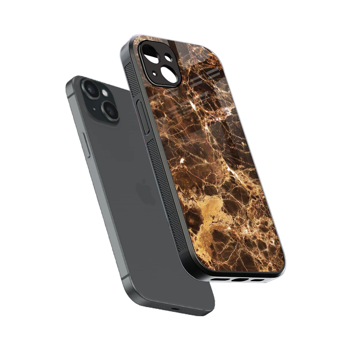 Golden Roots sleek iphone 14 plus cover with tempered glass back and TPU edges
