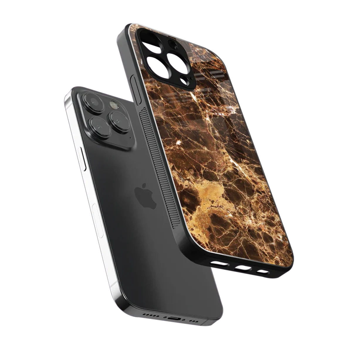 Golden Roots sleek iphone 16 pro max cover with tempered glass back and TPU edges