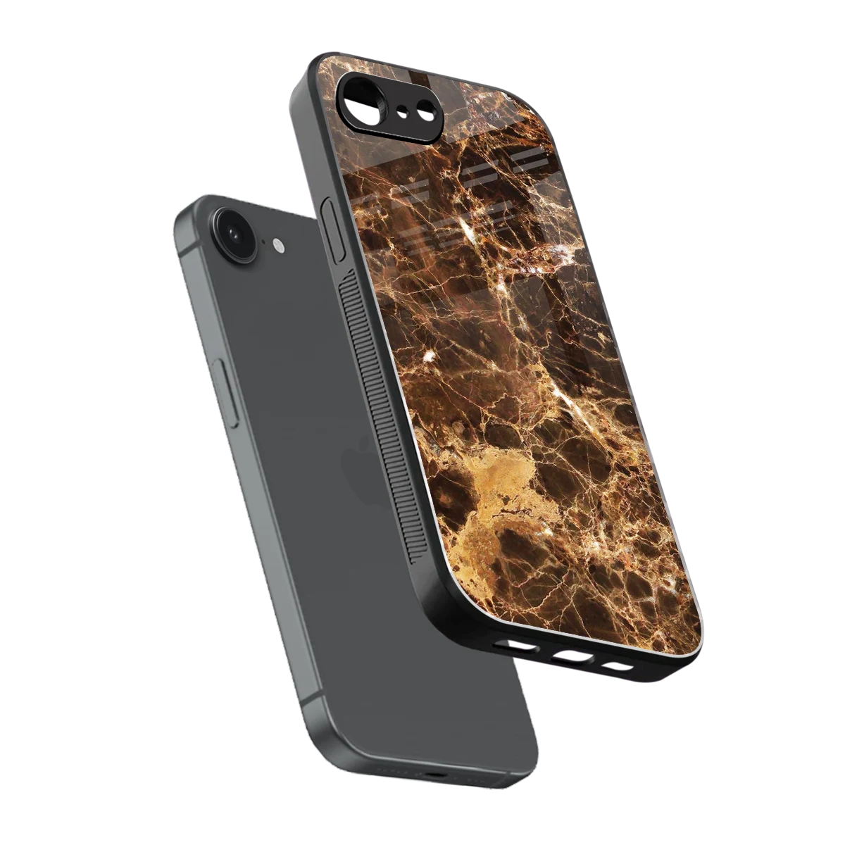Golden Roots sleek iphone 17e cover with tempered glass back and TPU edges