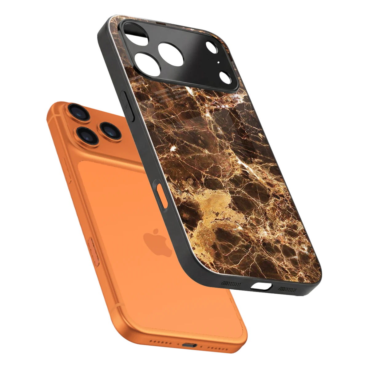 Golden Roots sleek iphone 17 pro cover with tempered glass back and TPU edges