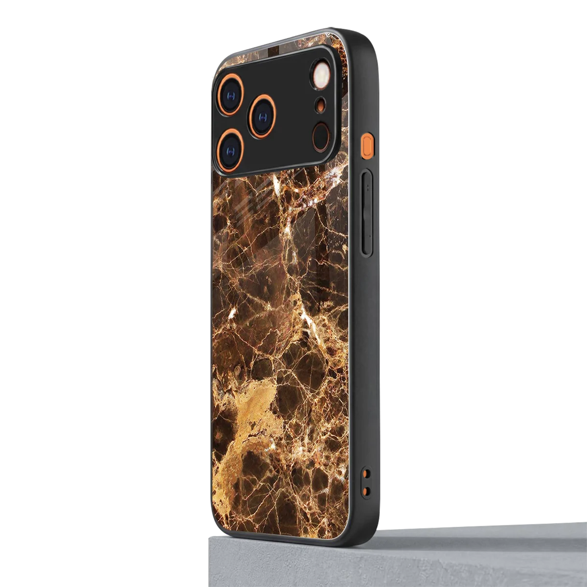 Golden Roots iphone 17 pro mobile cover | shockproof glass phone case