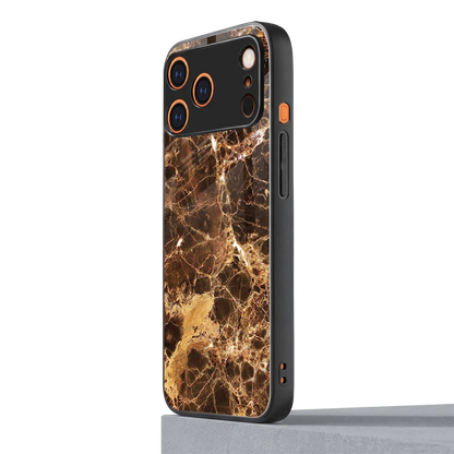 Golden Roots iphone 17 pro mobile cover | shockproof glass phone case