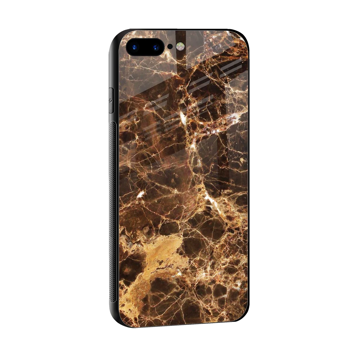Golden Roots sleek iphone 8 plus cover with tempered glass back and TPU edges